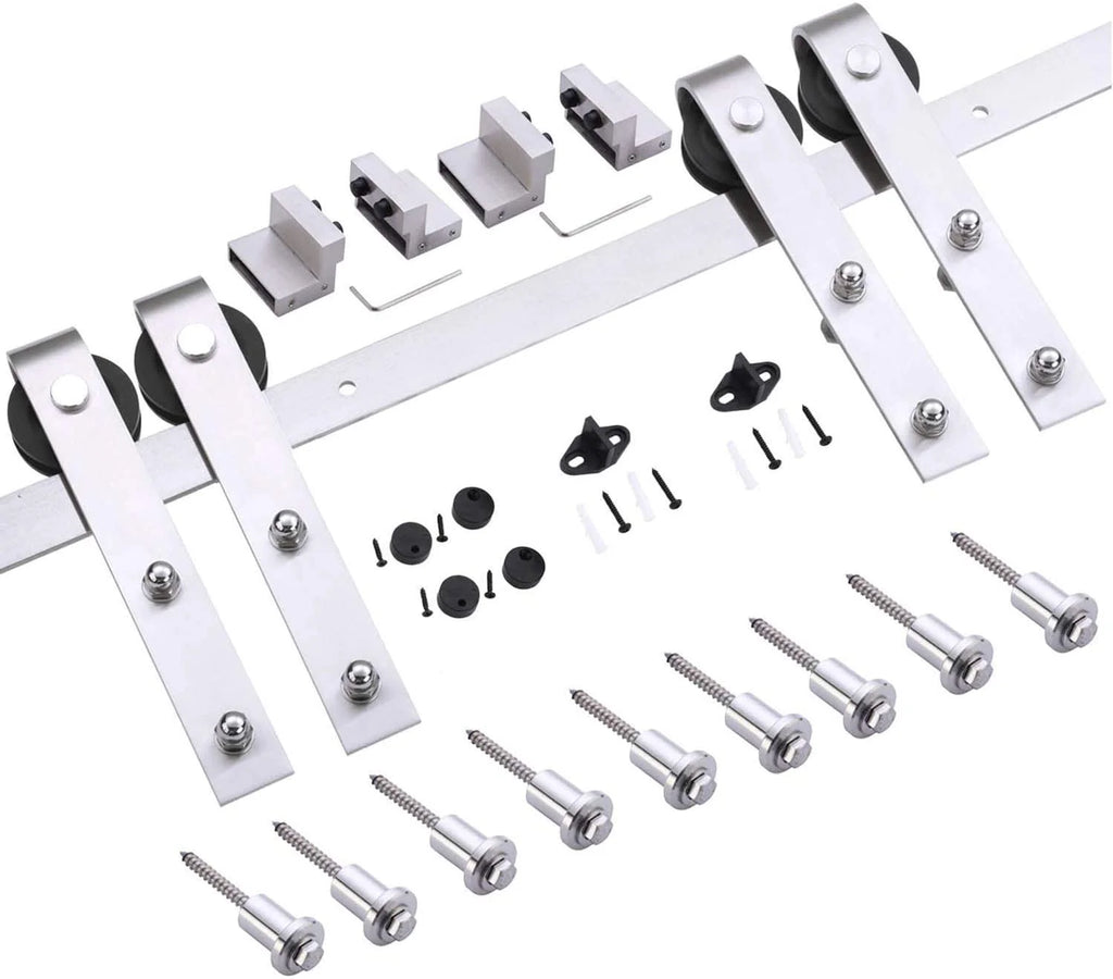 Double Barn Door with Clear Glass 12 lites Matte White Q2717