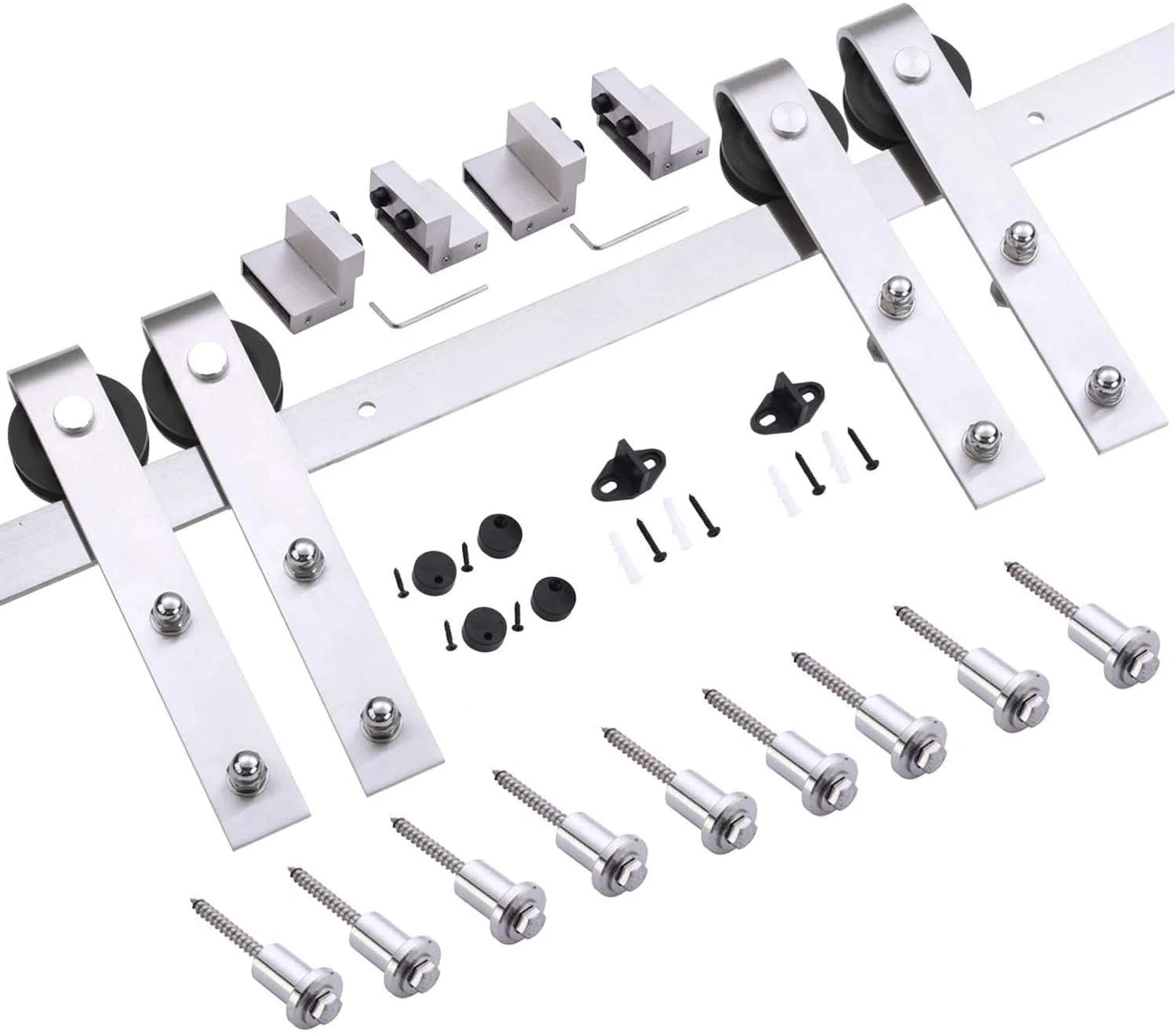 Double Barn Door with Clear Glass 12 lites Matte White Q2717