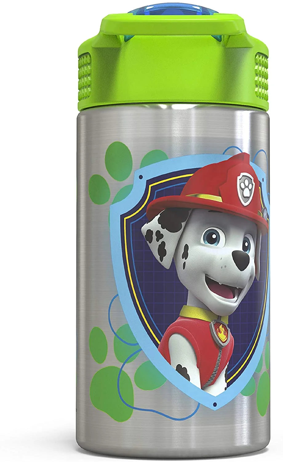 15.5oz Stainless Steel Kids Water Bottle with Flip-up Straw Spout X984