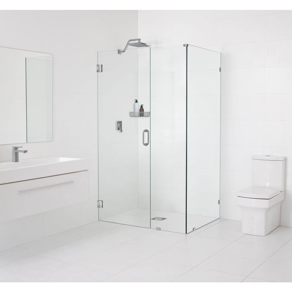 47.5x22 x 78x22 Hinged Frameless Shower Door Brushed Nickel D50622