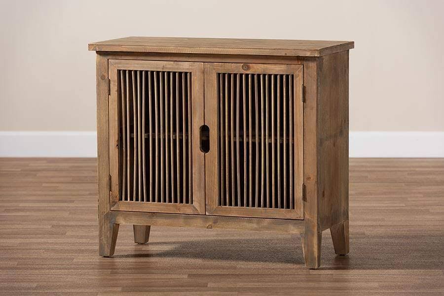 2-Door Wood Accent Storage Cabinet Medium Oak T950