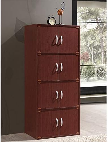 Mahogany 4 Shelf 8 Door Bookcase A4965