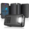 Solar Power Bank 38800mAh Dual 3.1A Outputs 10W Qi Wireless Charger Waterproof Pack of 2 U456
