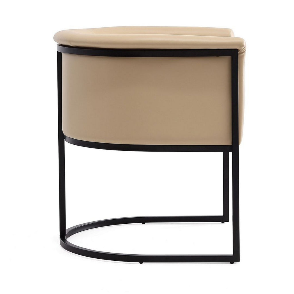 Tan and Black Faux Leather Dining Chair (Set of 2) J8653