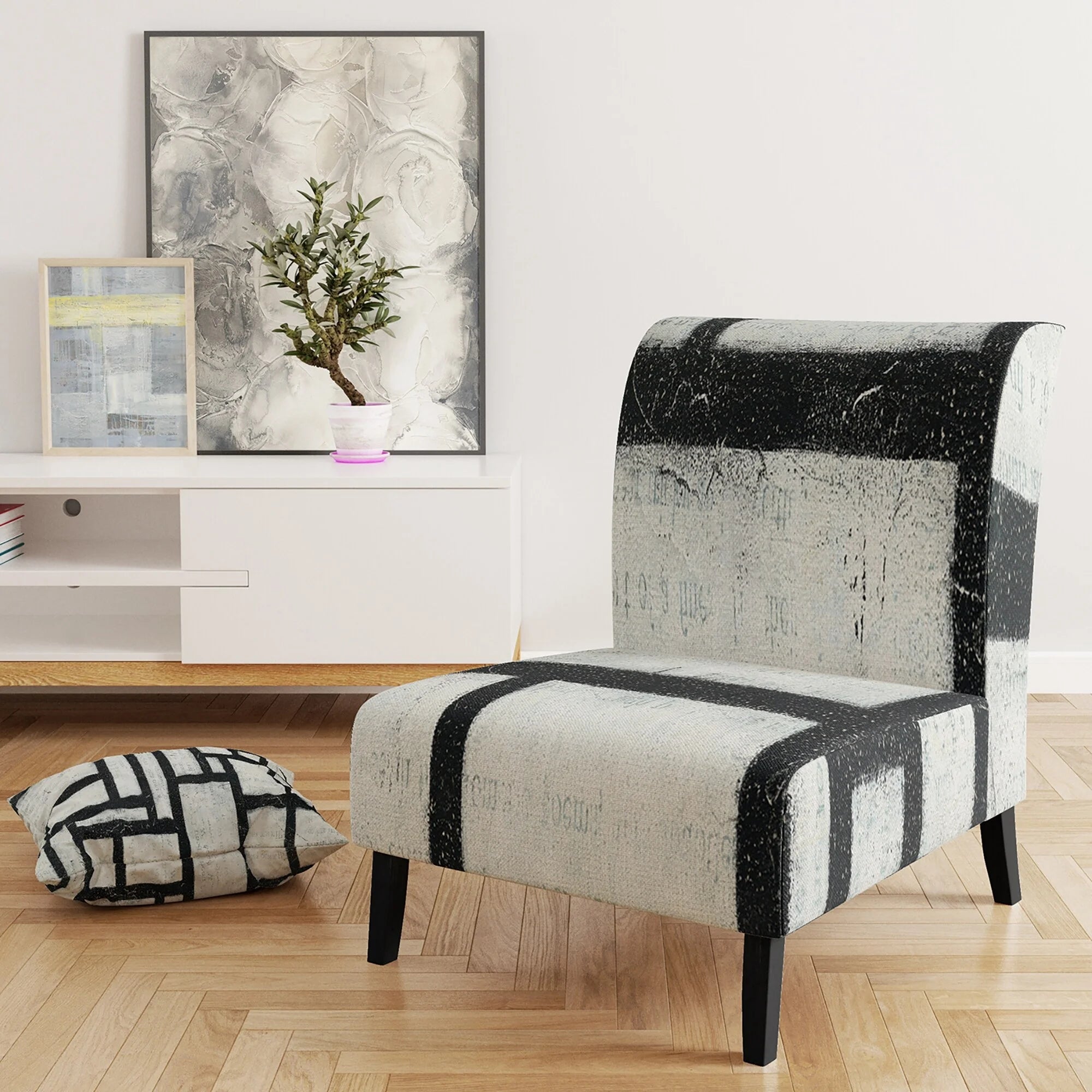 Upholstered Mid-Century Accent Chair F6470