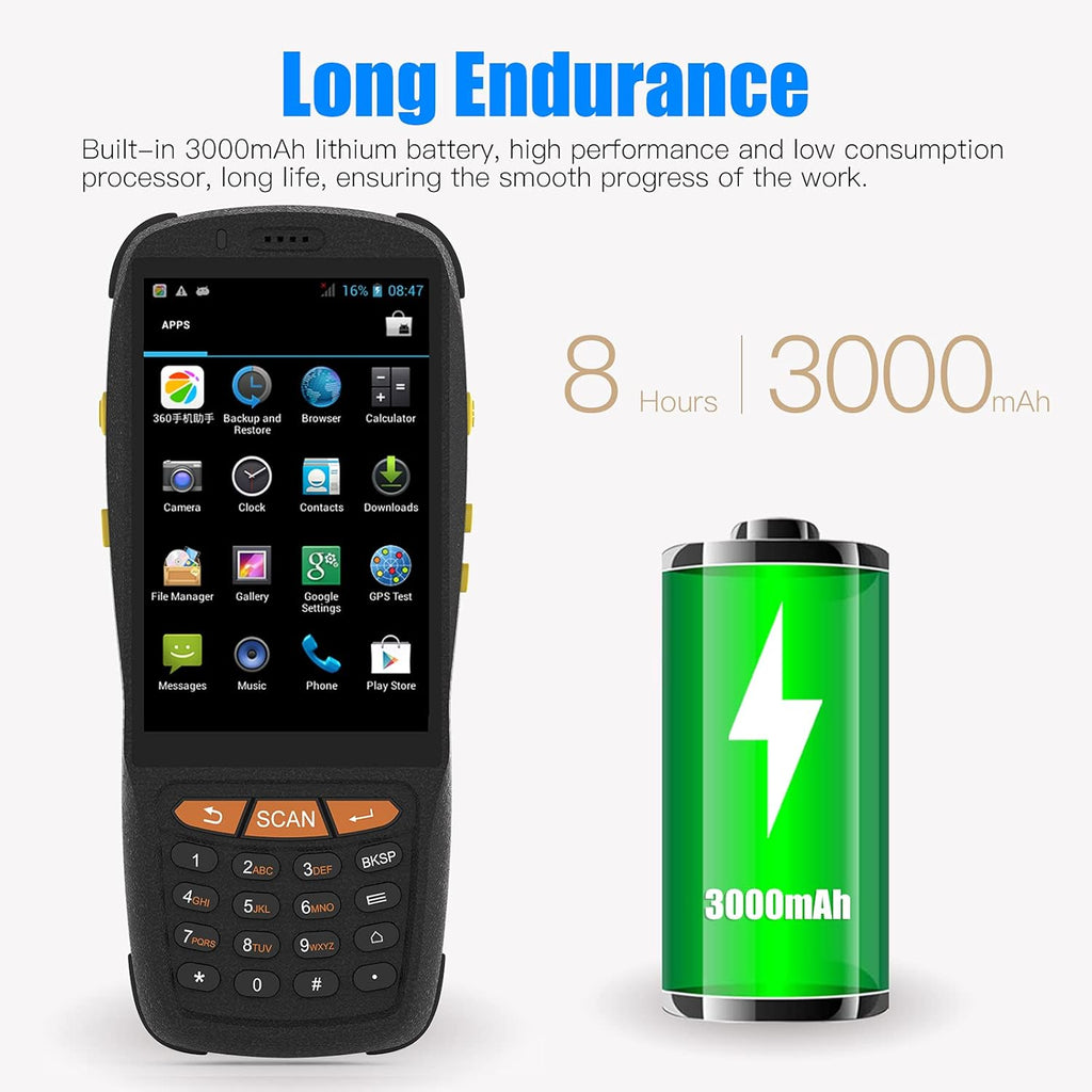 Touchscreen Handheld PDA Scanner with Wireless Wi-Fi 4G LTE NFC H974