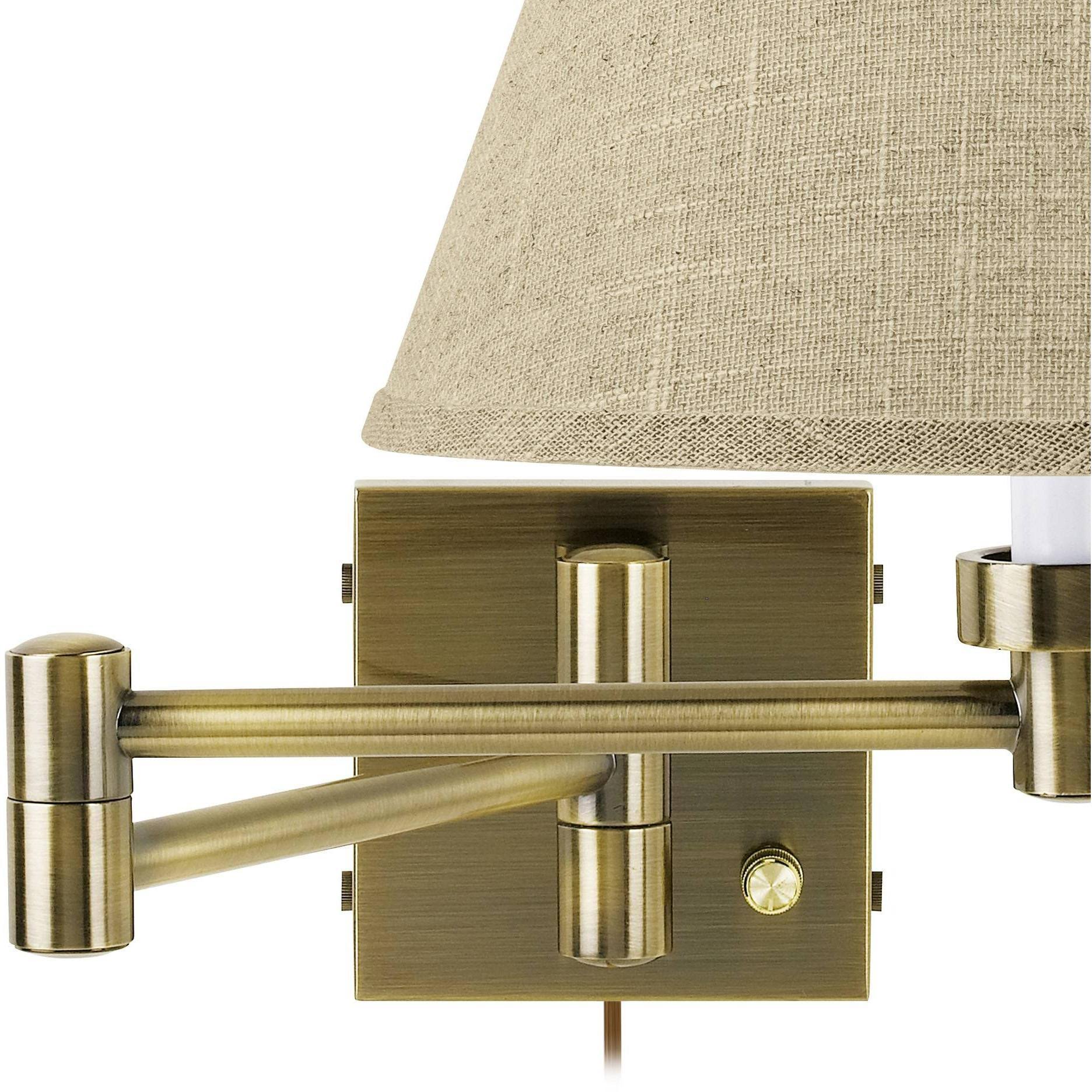 Antique Brass Swing Arm Wall Lamps, Set of 2 Y348954