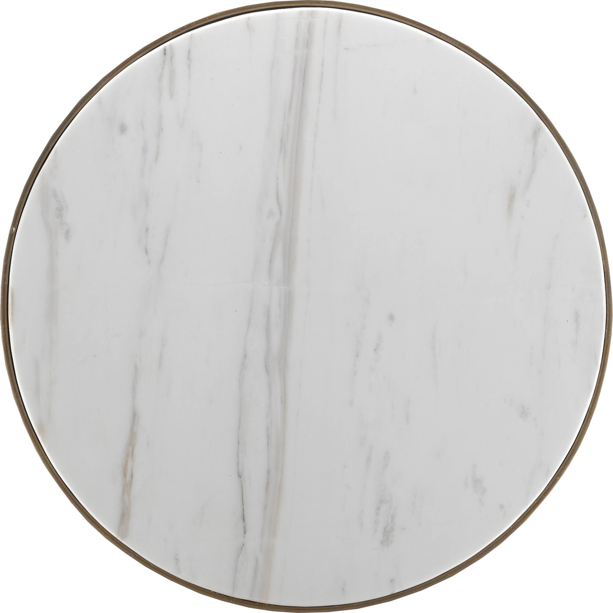 White Gesso Antique Brass Drinks Table I90006