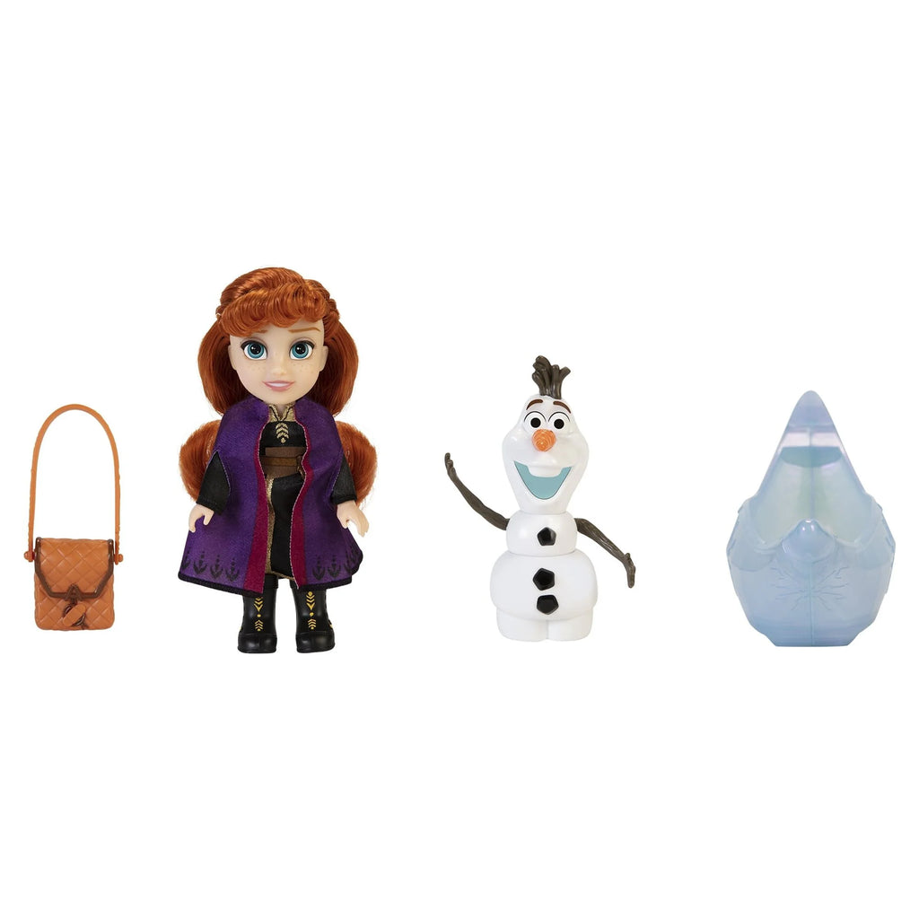 Frozen 2 Petite Princess Anna and Ice Canoe Gift Set with Anna, Olaf Dolls, 6 inches tall P162