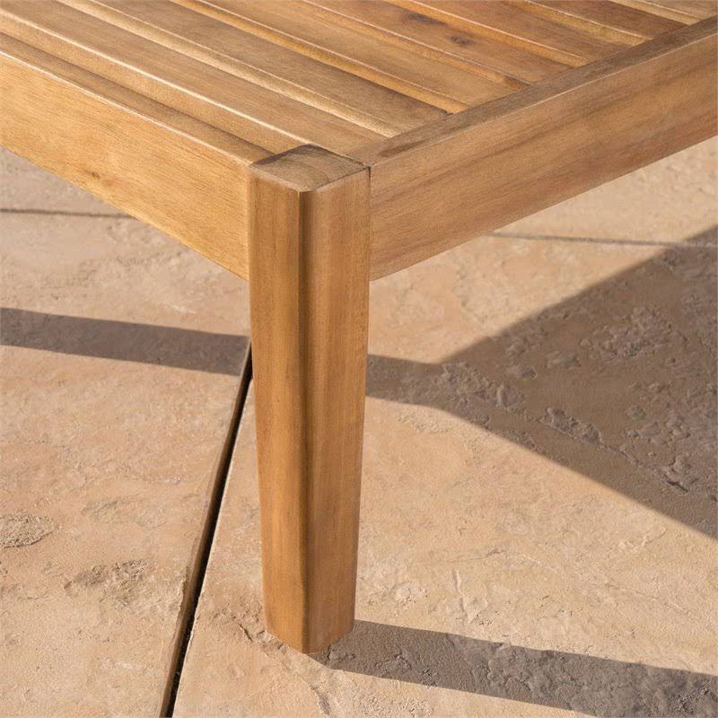 Outdoor Teak Acacia Wood Chaise Lounge Q19109