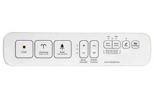 Elongated Heated Bidet Seat with Side Panel Contr Canvas White E6163