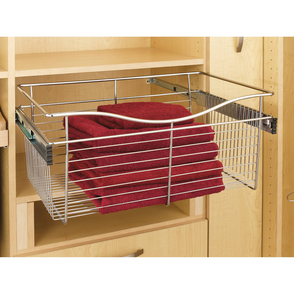 30x22 Satin Nickel Closet Pullout Basket B274674