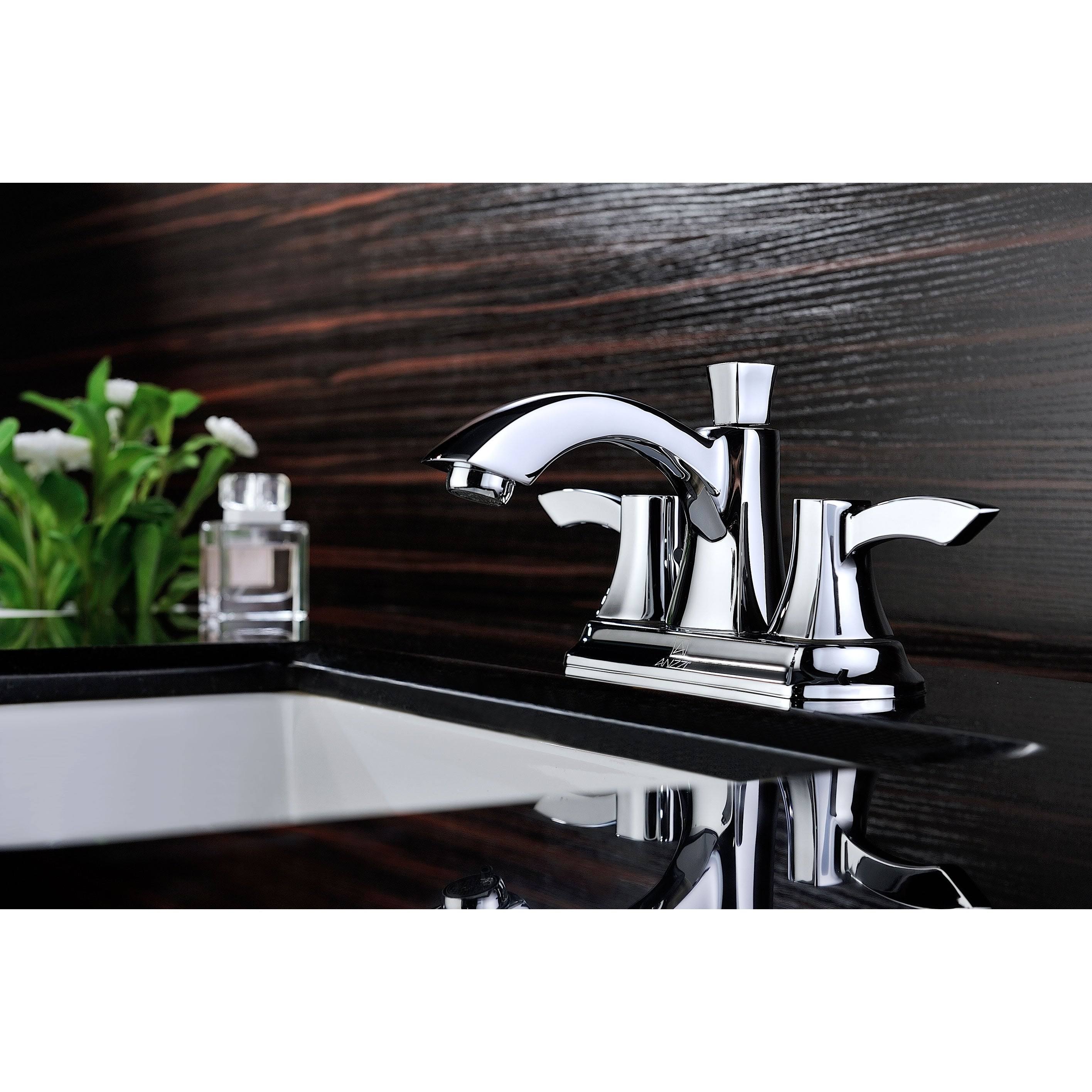 Polished Chrome 2-Handle Bathroom Sink Faucet P853