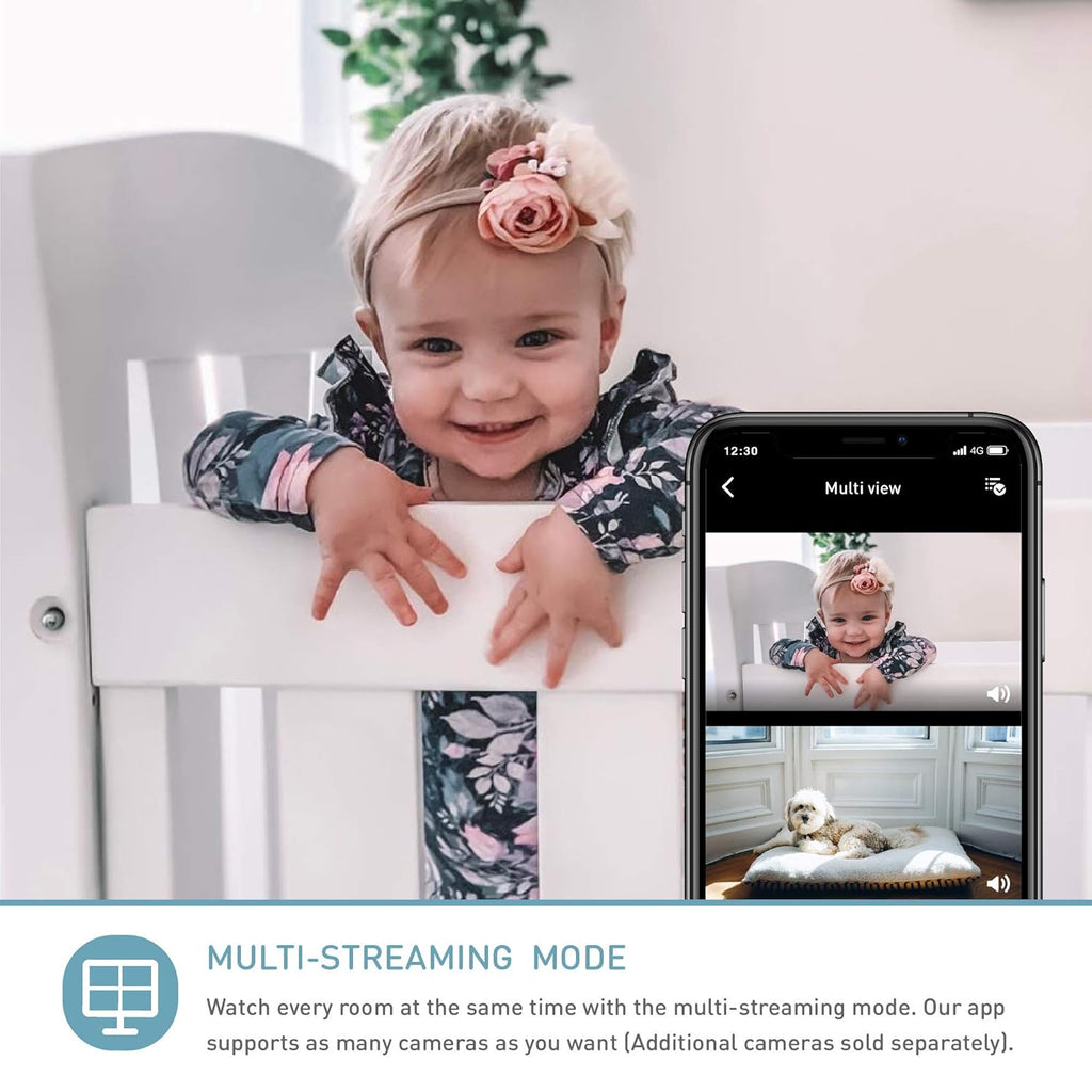 Turquoise Smart WiFi Baby Monitor with Video, Audio and Sleep Tracking L570565