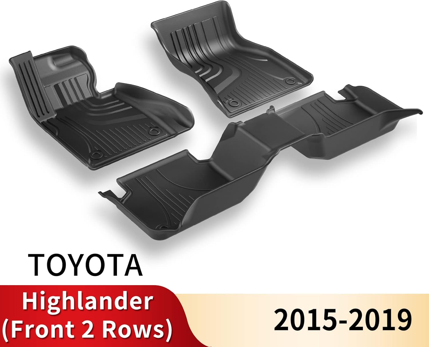 TPE All Weather Car Floor Mats Full Set Front 2nd Row F625746