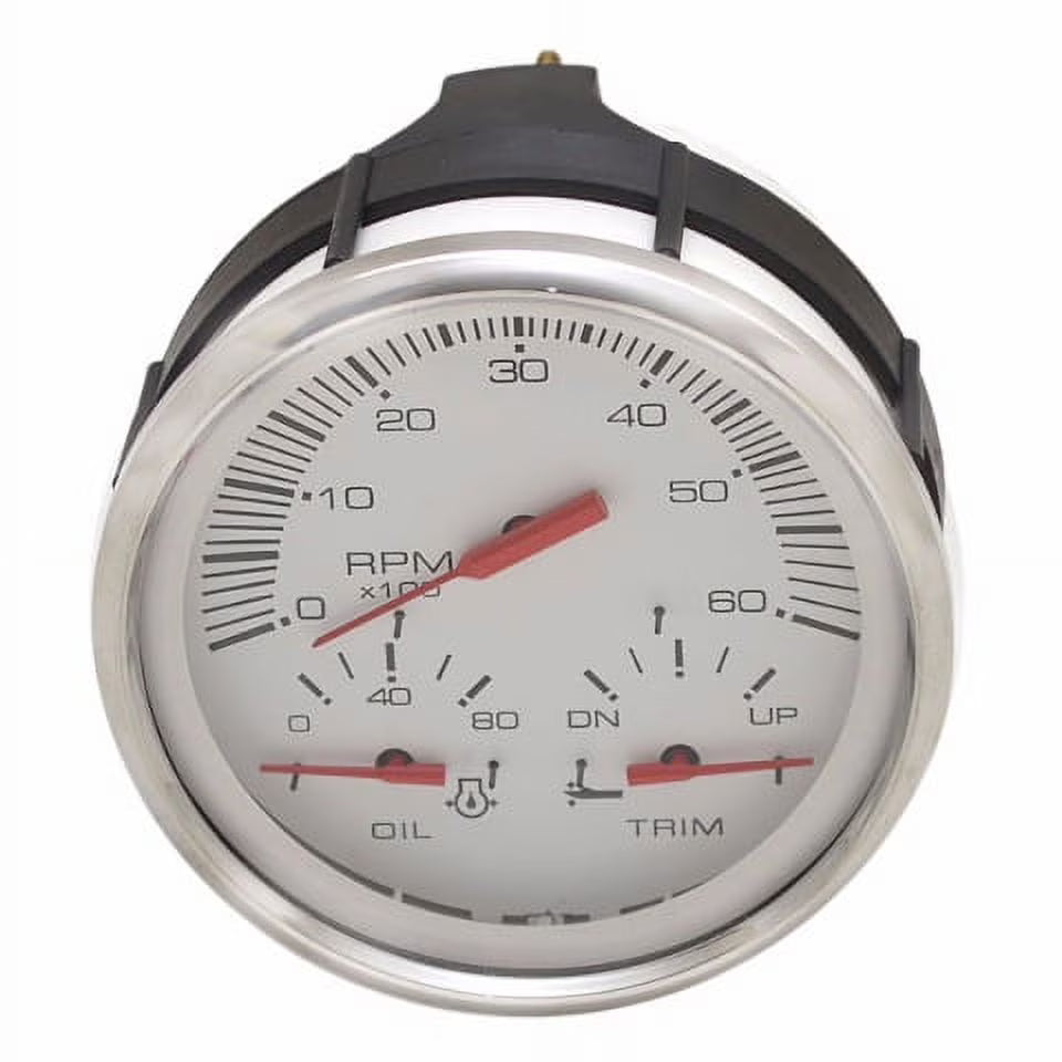 Silver White Multi Function Boat Gauge E3756
