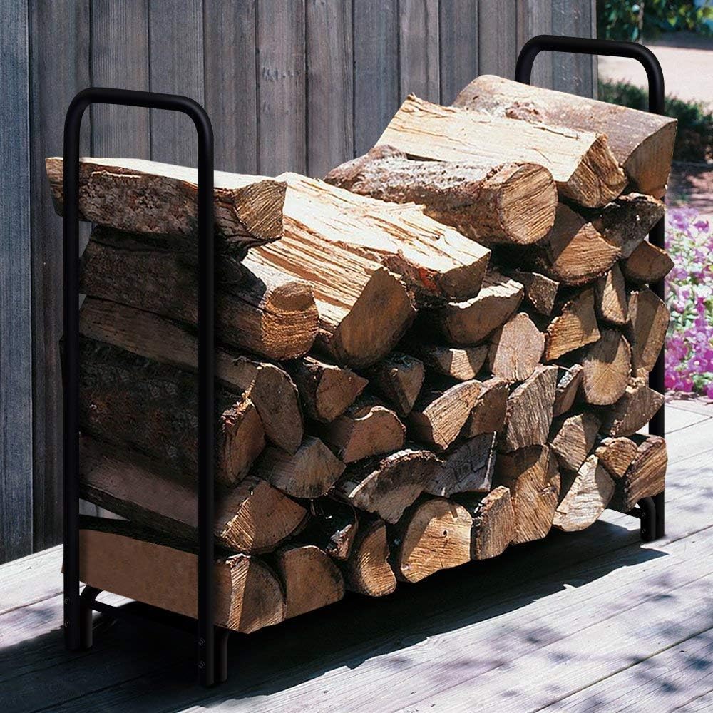 8ft Black Firewood Rack K993