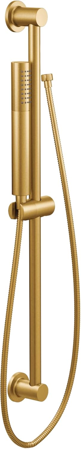 Brushed Nickel Handheld Shower with 30-Inch Slide Bar and 69-Inch Metal Hose X9511