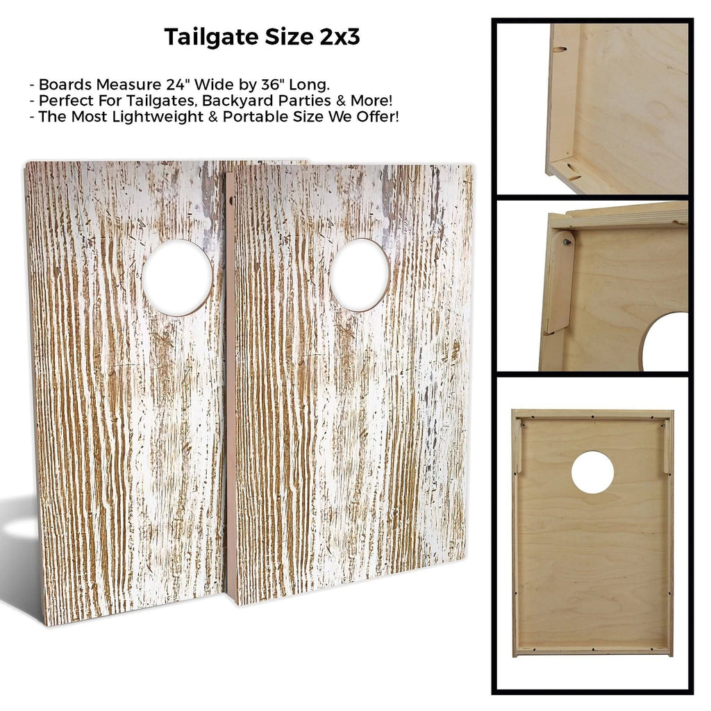 Rustic White Cornhole Set with Carrying Case N6731