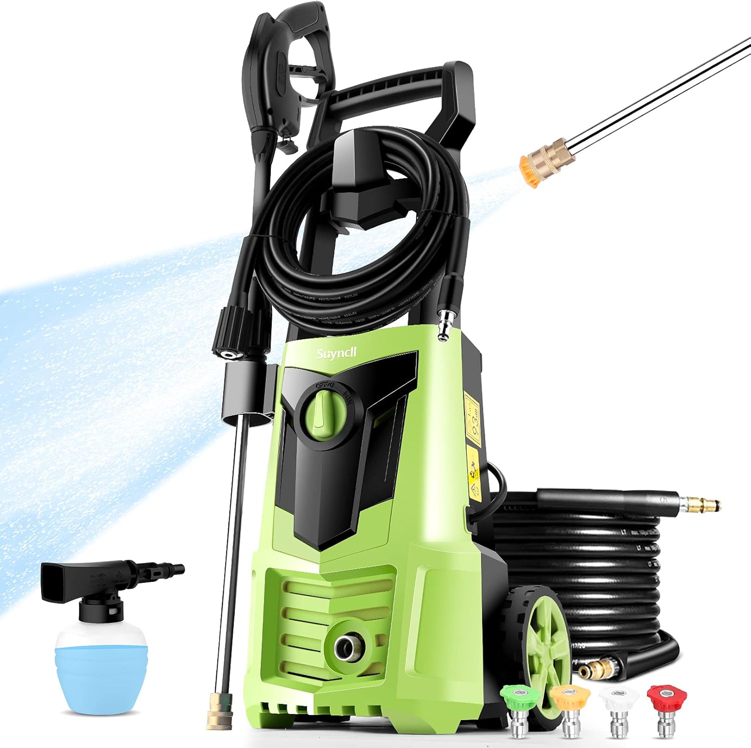 Green Electric Pressure Washer with 4 Nozzles U12432