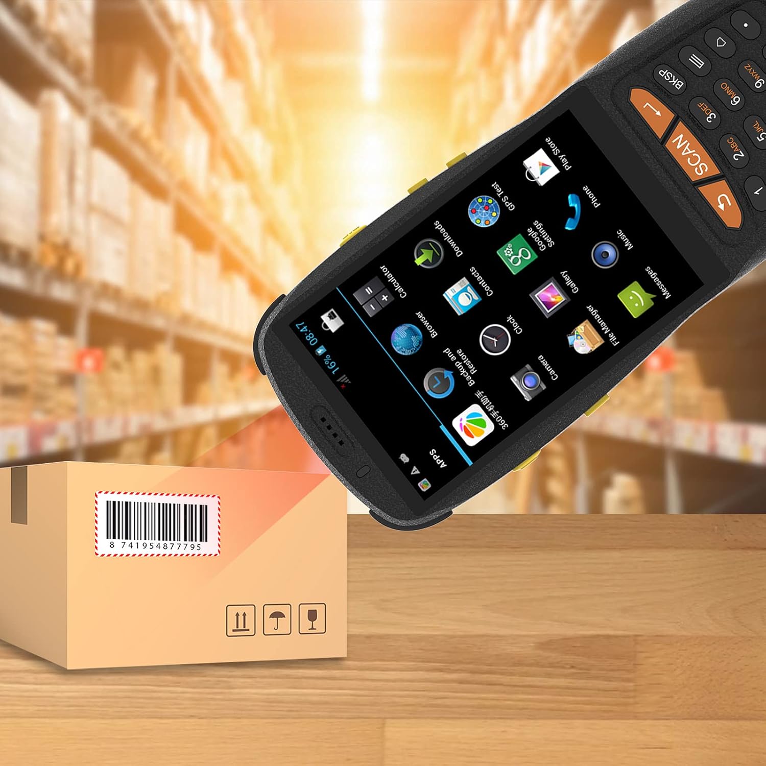 Touchscreen Handheld PDA Scanner with Wireless Wi-Fi 4G LTE NFC H974