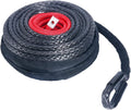 Black Synthetic Winch Rope Line Cable with Protective Sleeve and Rock Heat Guard, 22000lbs, Pack of 2 S715236