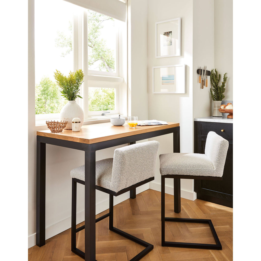 Modern Parsons Counter Table in Sand with White Base B9591