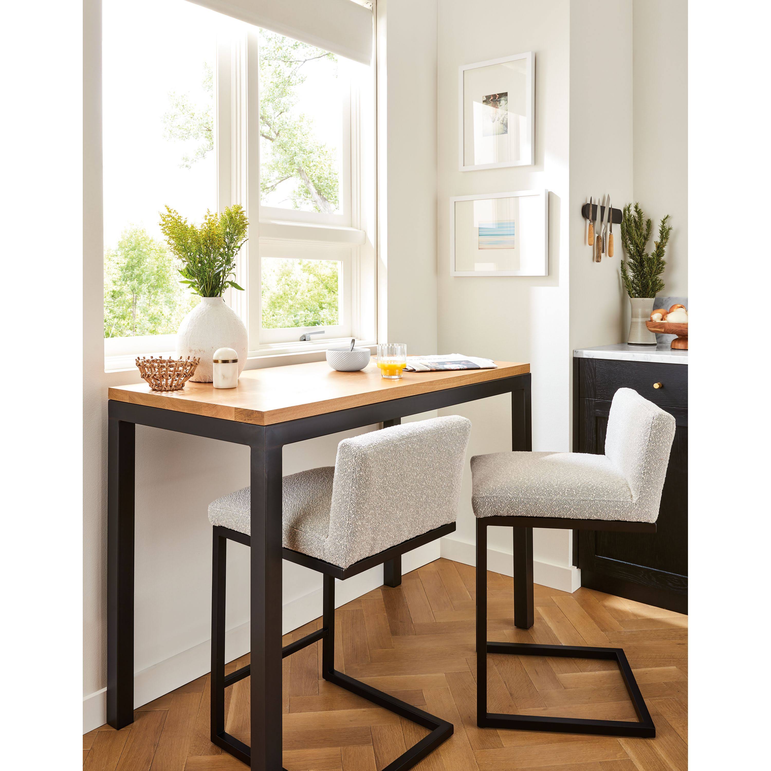 Modern Parsons Counter Table in Sand with White Base B9591
