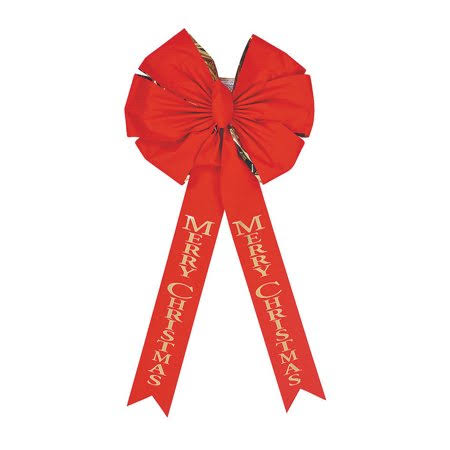 Deluxe Red Velvet Bow with Gold, Case of 12, 18 in A600