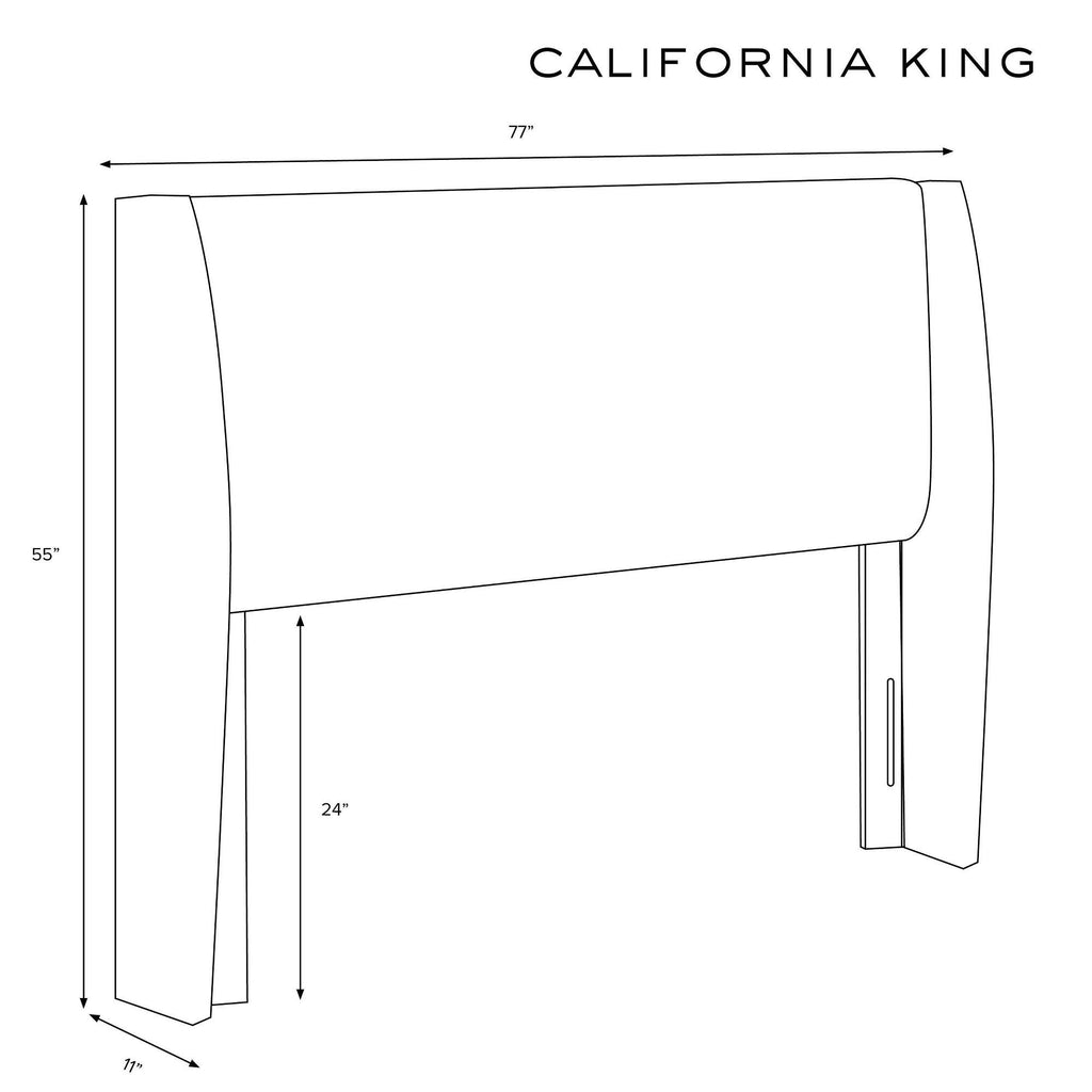 California King Upholstered Wingback Headboard Linen Seaglass S16321