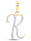 10kt Yellow Gold Diamond Initial Letter Pendant A845