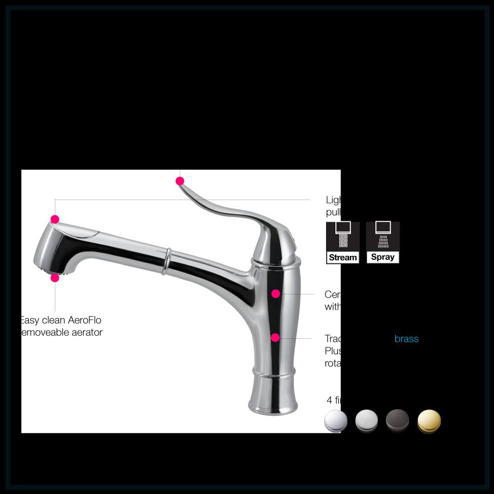 Polished Chrome Pull Out Kitchen Faucet H7818