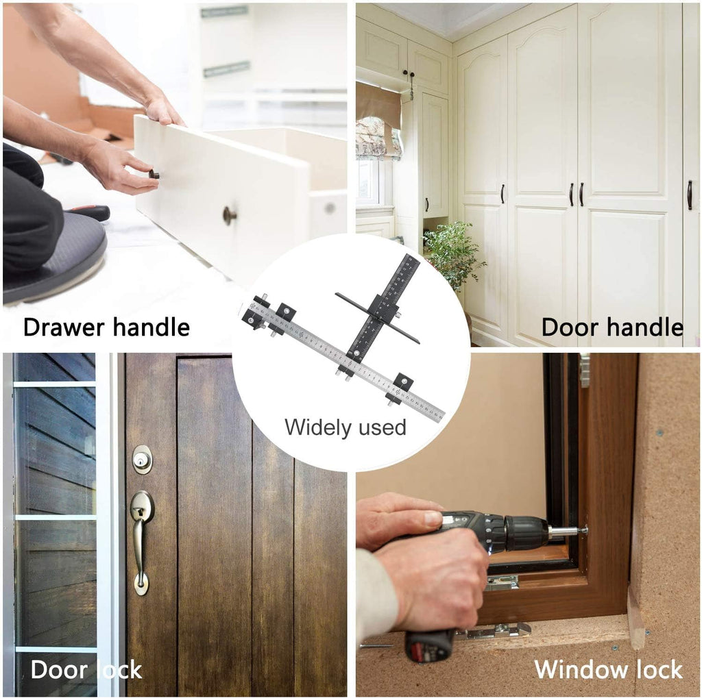 Black Stainless Steel Adjustable Drill Guide Jig Tool N27009