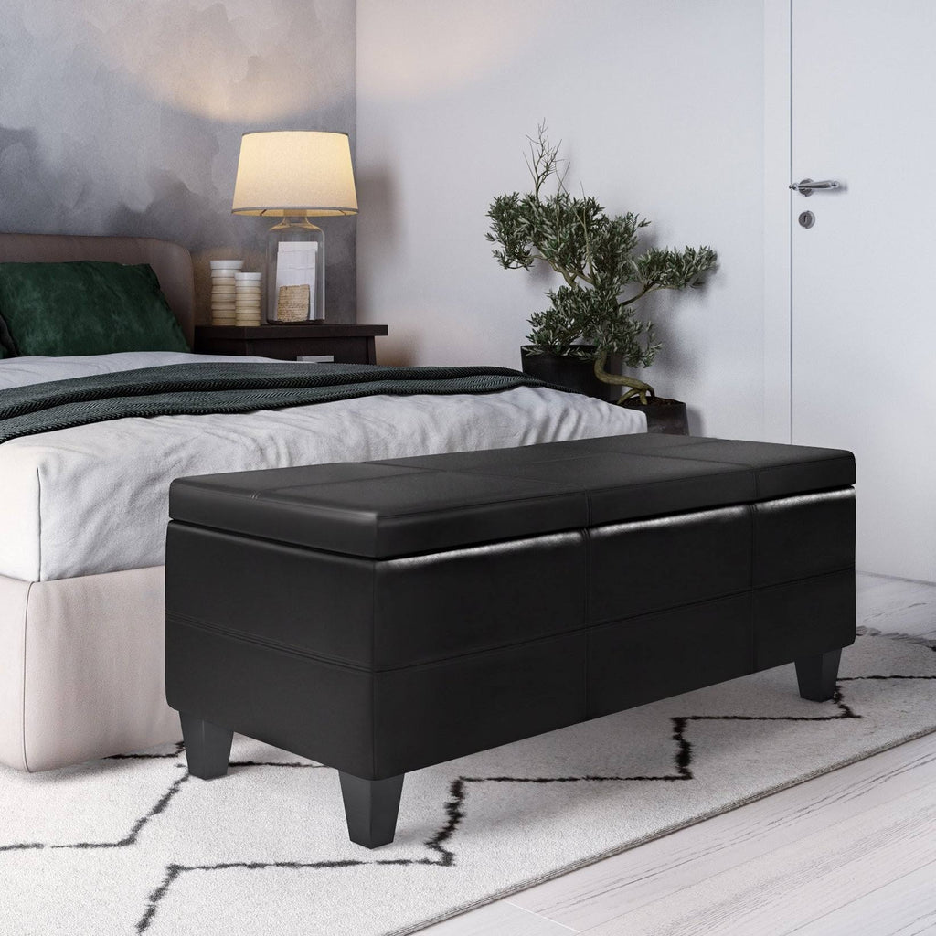 Storage Ottoman Bench Midnight Black Z163