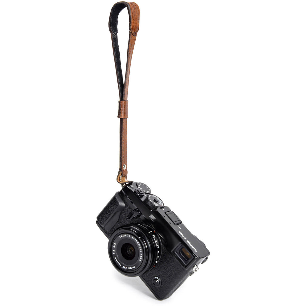 Antique Cognac Leather Camera Wrist Strap P111