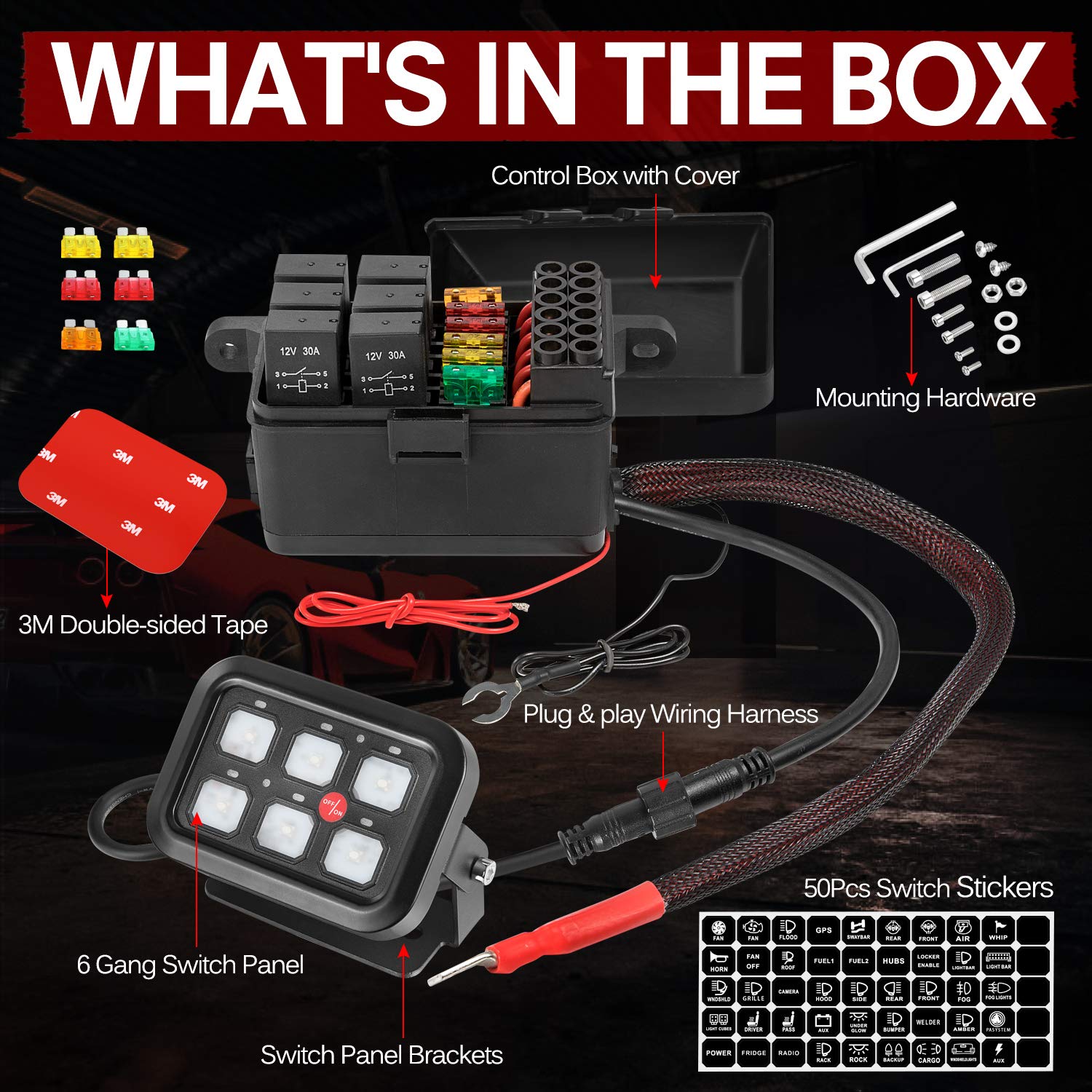 6 Gang Switch Panel Automatic Dimmable Touch Switch Box C867097