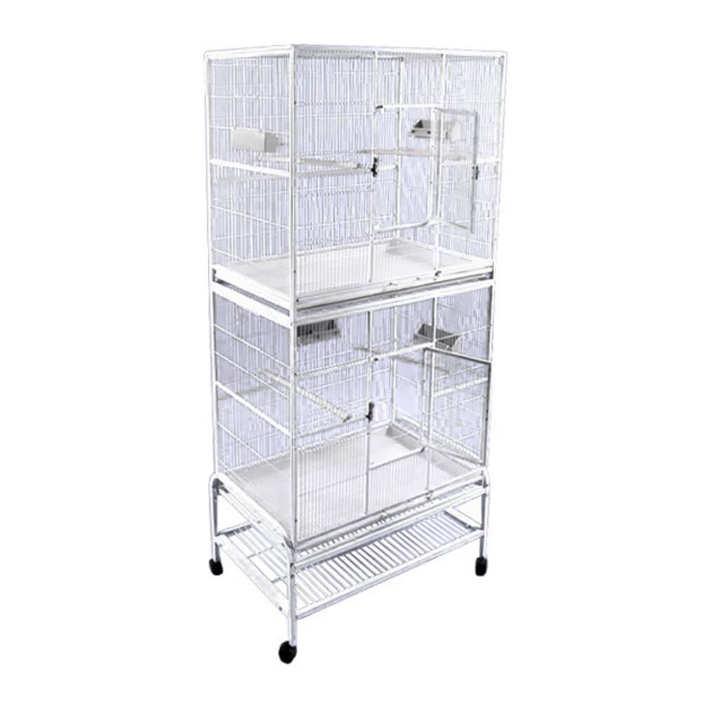 White Double Stack Flight Cage D97343