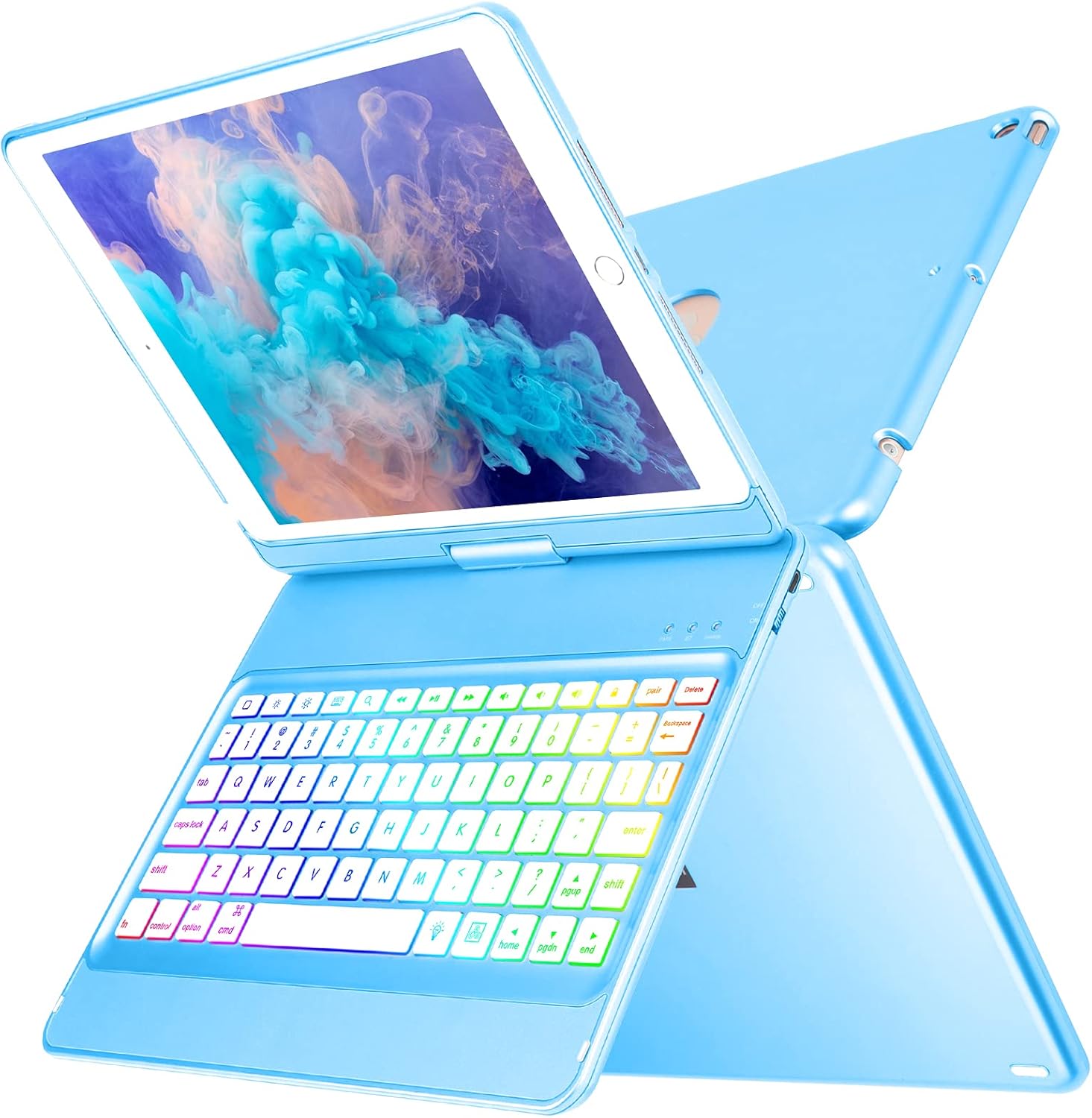 10 Color Backlit 360 Rotatable Keyboard Case Y981298