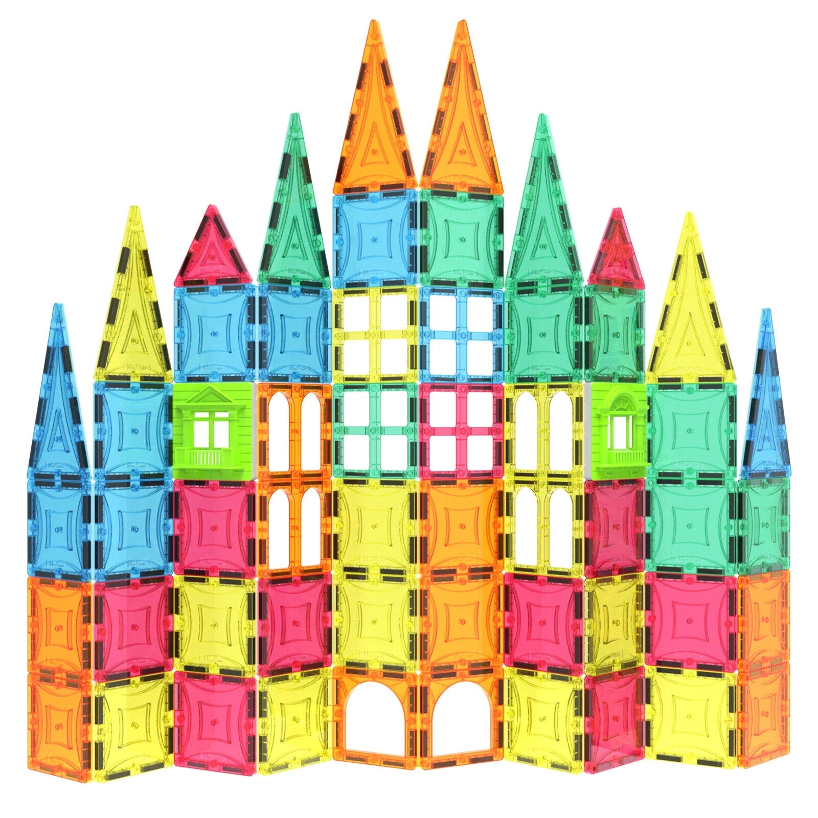 100 Piece Magnet Tiles Set with Windows and Magnet People S9531
