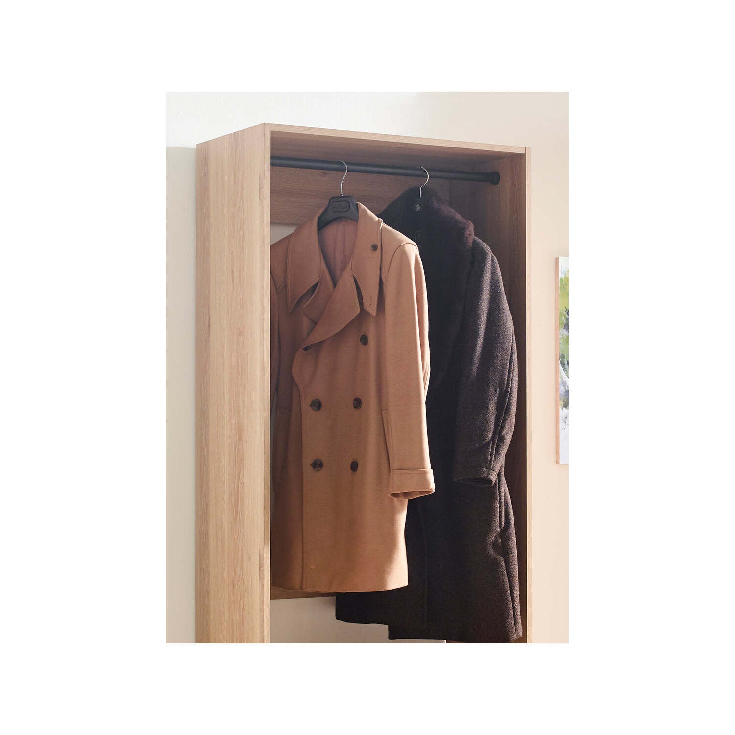 Oak Wood Walk-in Closet with Two Drawers Q991003