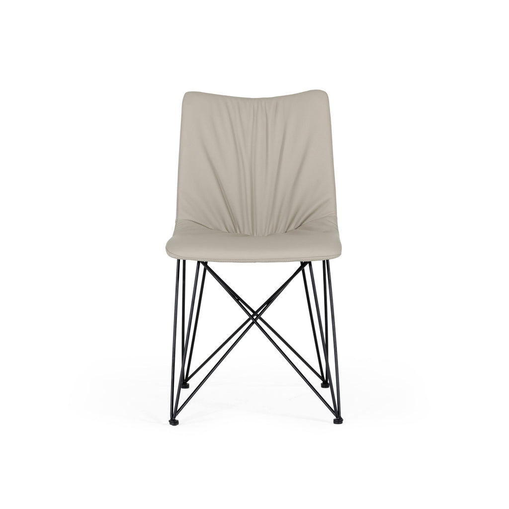 Grey Leatherette Dining Chair (Set of 2) Y171