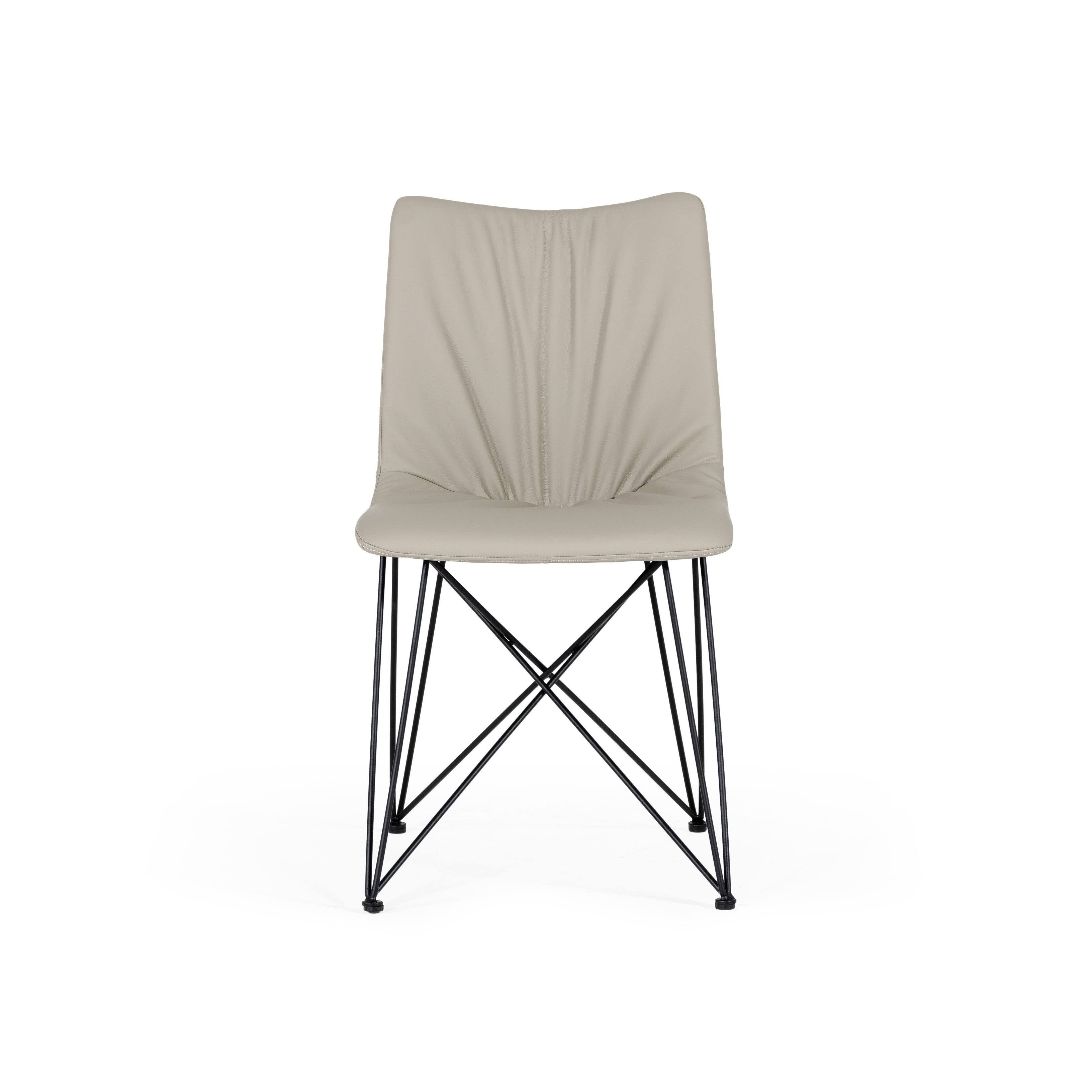 Grey Leatherette Dining Chair (Set of 2) Y171