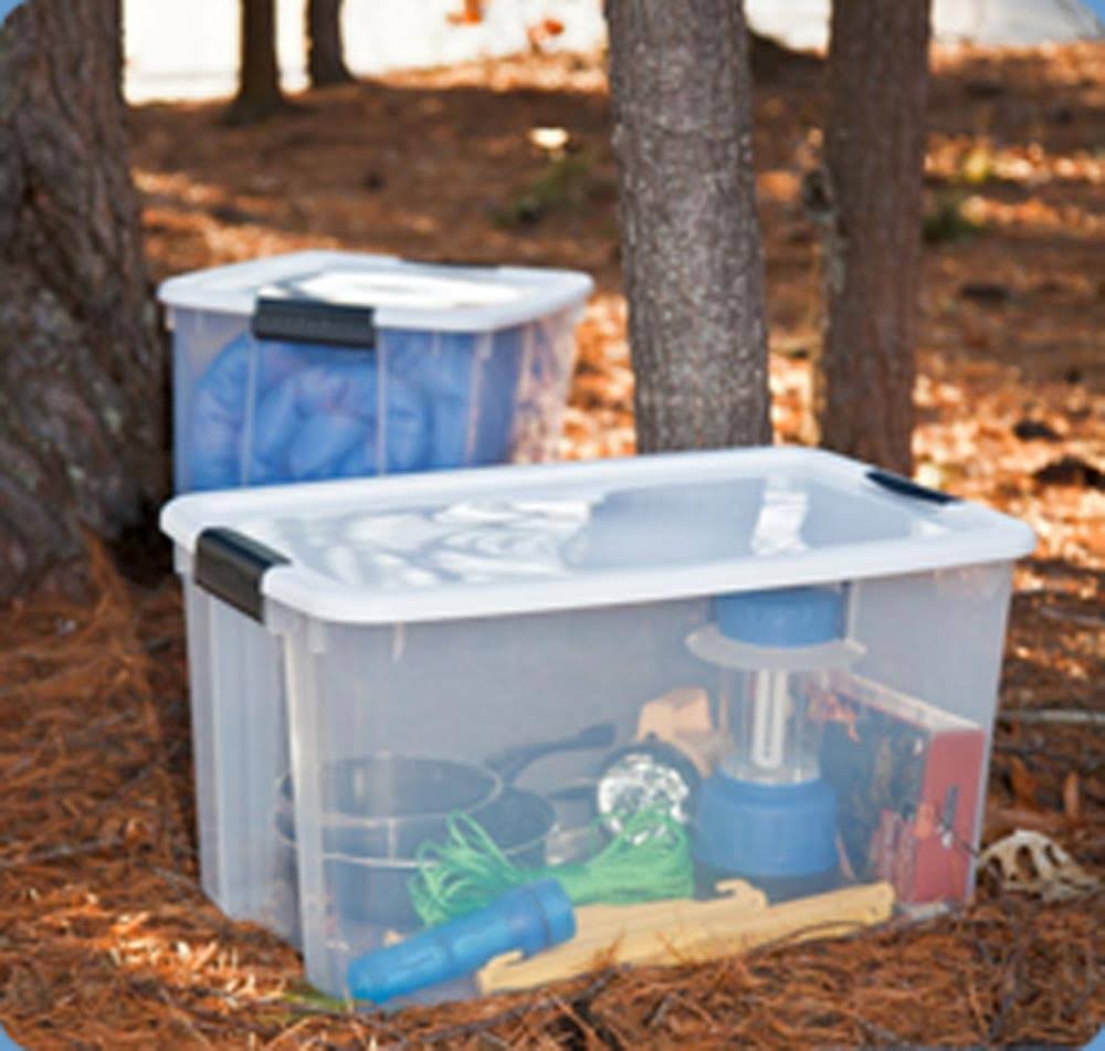 70 Quart Ultra Latch Storage Box with Lid See-Through Base (24 Pack) Z2038