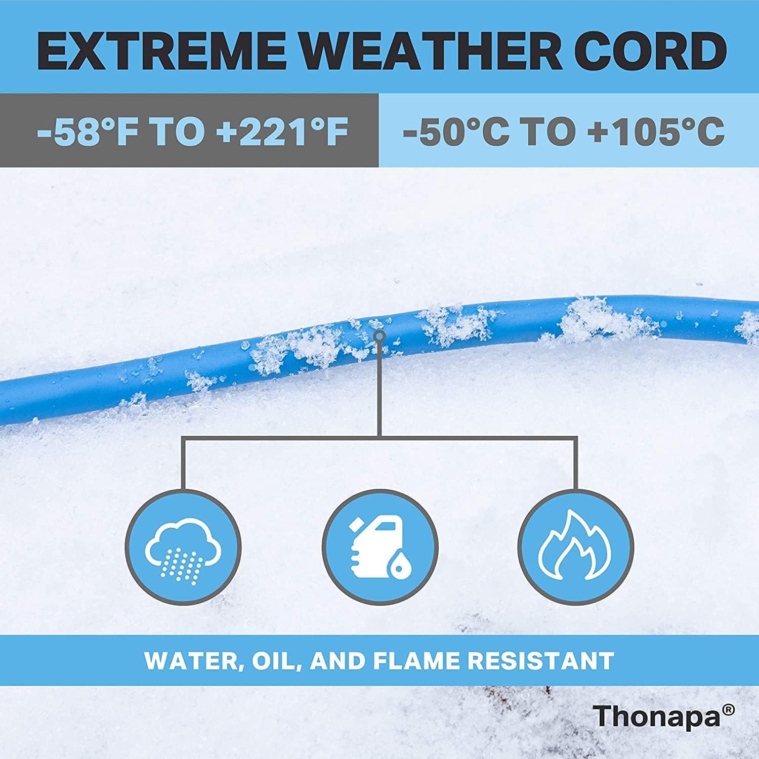 100 Ft Heavy Duty Outdoor Extension Cord with 3 Outlets D553816