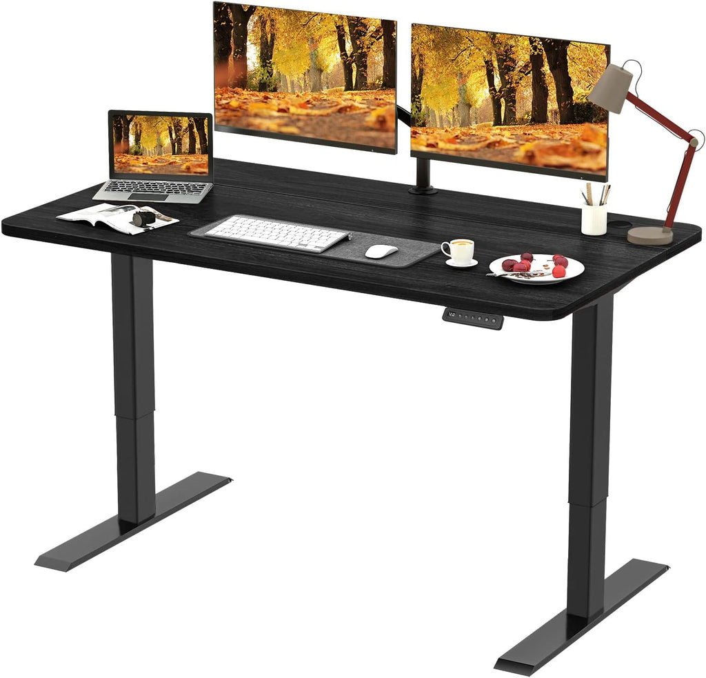 Black Frame Walnut Top Electric Standing Desk Z245709