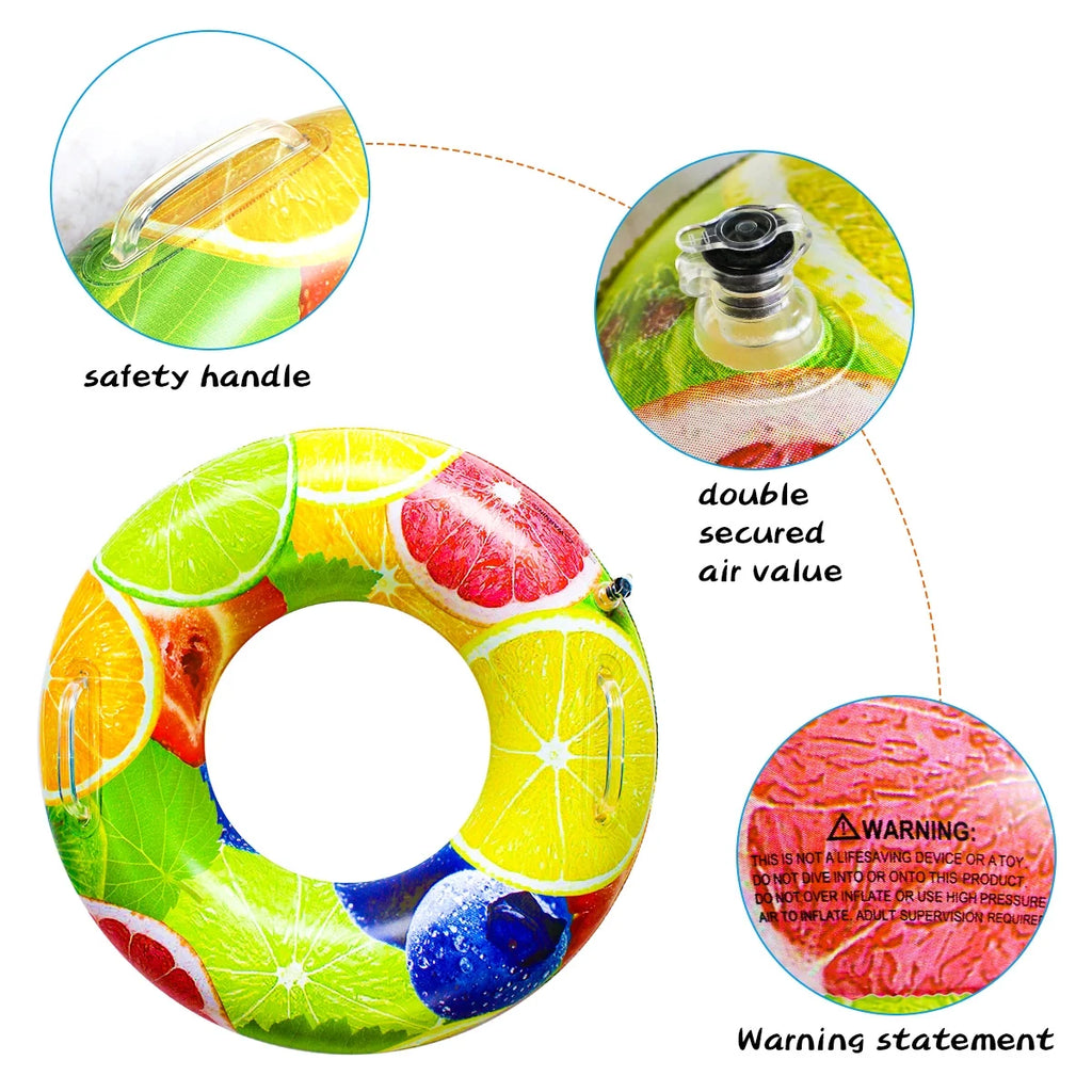 Inflatable Fruit Pool Floats Swimming Rings Water Toys D9484