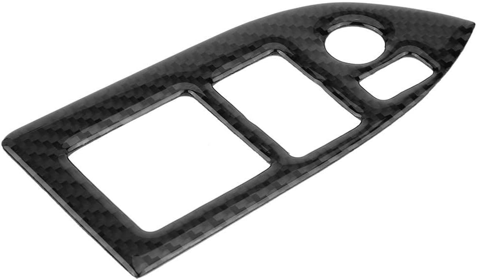 Carbon Fiber Self-Adhesive Window Switch Button Cover Trim, Pack of 2 W2337