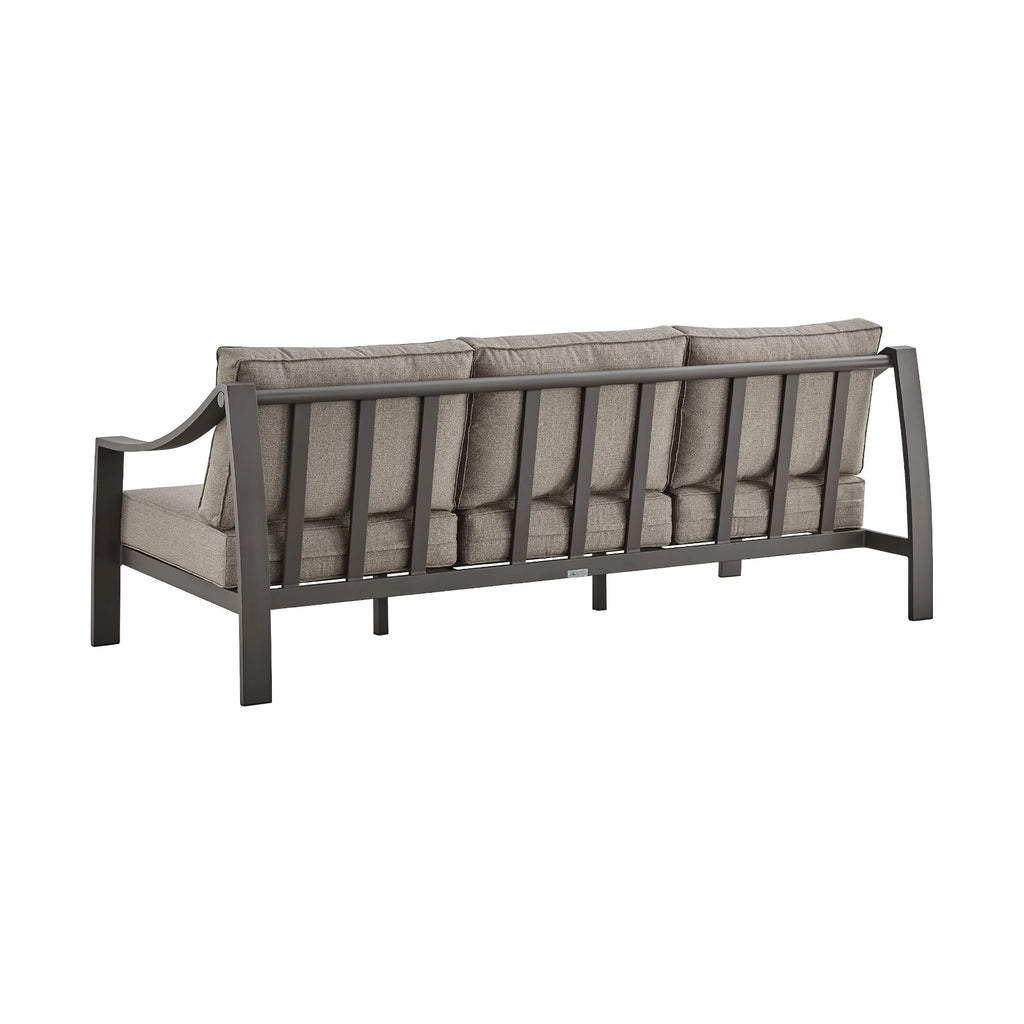 4 Piece Outdoor Patio Furniture Set in Dark Brown Aluminum with Cushions L208